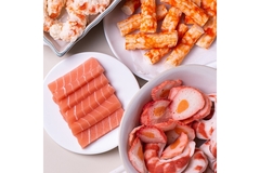 vegan fish alternatives, including plant-based salmon and shrimps.
